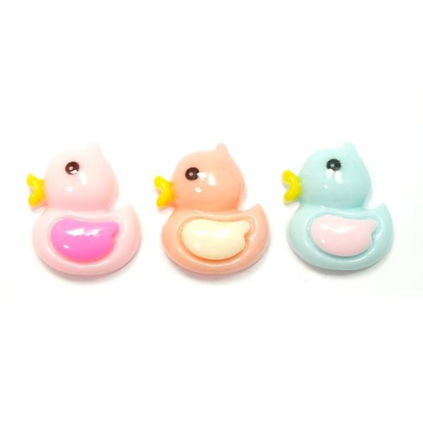 3色のアヒルさん貼り付け用パーツ プラスチック製 3個セット☆デコ電に  