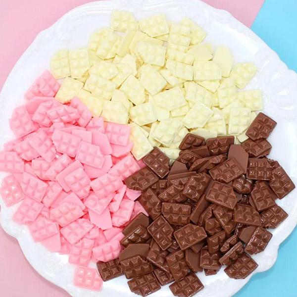 かじられたミルクチョコ 3個セット☆スイーツデコパーツ 割れ 