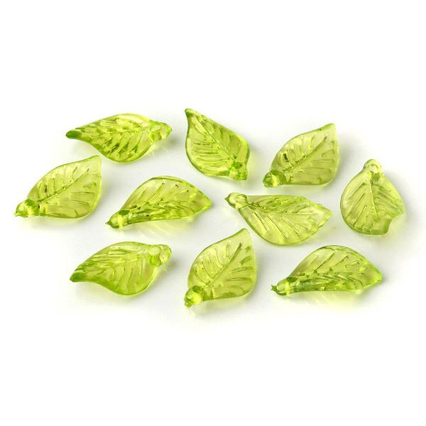 葉っぱのアクリルチャーム 5個セット☆プラパーツ リーフ 緑 :ppcgreenleaves:デコパーツのデコちゃん! 通販 葉っぱのアクリルチャーム 5個セット★プラパーツ リーフ 緑
