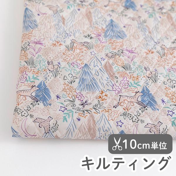 生地・布・入園入学≪カラフルフォレスト≫キルティング/幅105cm【オリジナル生地】【10cm単位販売】