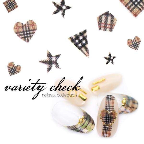 【特徴】おしゃれチェックの代表格♪手描きでは難しいチェック柄もシール簡単◎ハートやしかく、さんかくが入った『バラエティチェック柄シール』 が新登場○゜ネイルはもちろん、レジンにもお使いいただけます ◎【サイズ】(サイズ：約10mm×7.7m...