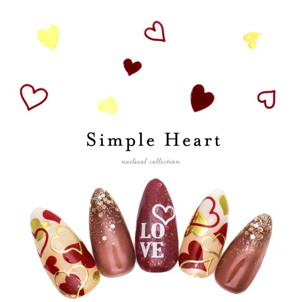ネコポス送料無料]ネイルシール シンプルハートシール [Aha042/Aha043