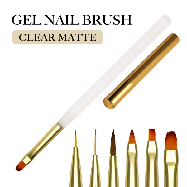 【特徴】軽くて持ちやすい！アートに使える6種類展開のナイロン製ネイルブラシすりガラスのようなマットクリアの柄が可愛い保管もしやすいキャップ付き【サイズ】ショートライナー全長：約15.5cm穂先サイズ：約7mm×0.5mmロングライナー全長：...