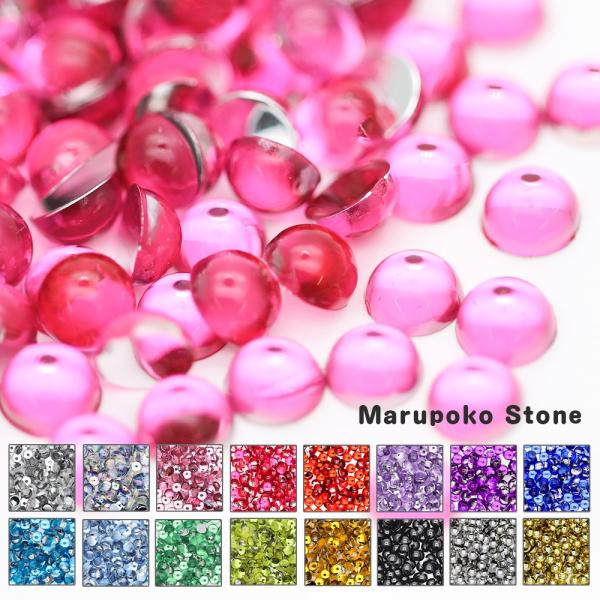 半球状がぷっくり可愛い、アクリル製のラインストーンです。定番のラウンドタイプと異なった、輝きと質感です。サイズ（入数）3mm  約180粒4mm  約170粒5mm  約90粒ネコポス OK※お使いのブラウザや、画面設定により商品のカラーが...