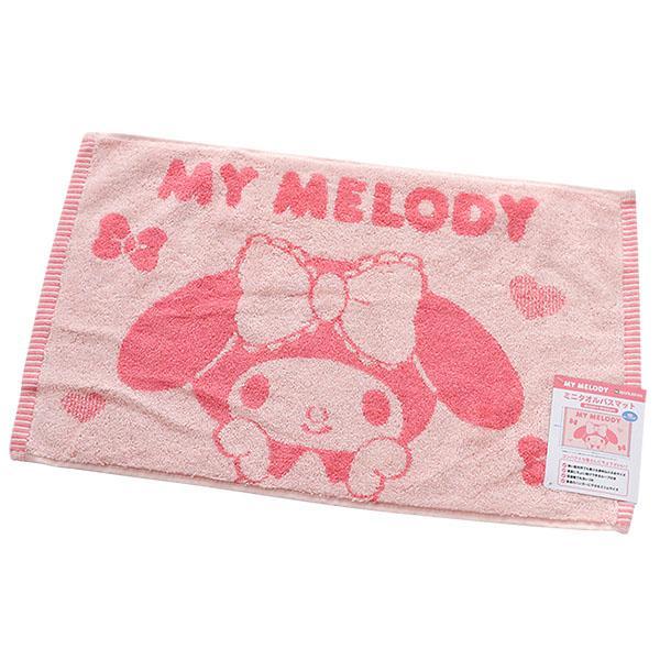 (ポスト投函 送料無料) マイメロディ ミニタオルバスマット 30×50cm 綿100％ サンリオ 抗菌防臭