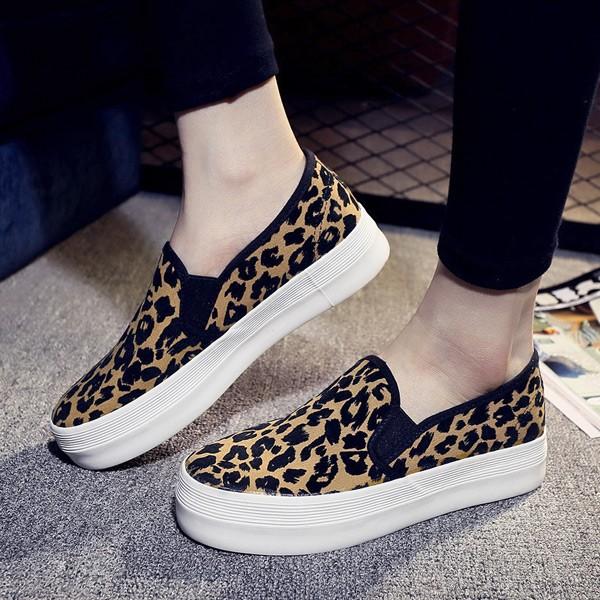 即納あり スリッポン レオパード柄 厚底シューズ キャンバス地 ヒョウ柄 靴 ダンス 衣装 韓国 ヒップホップ レディース 8da104 韓国系ダンスウェアdecorative 通販 Yahoo ショッピング