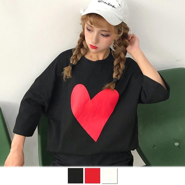 即納あり Tシャツ ハート プリント キュート ストリート カジュアル レディース ストリート カジュアル ファッション 大きいサイズ ビッグシルエット D2a099 韓国系ダンスウェアdecorative 通販 Yahoo ショッピング