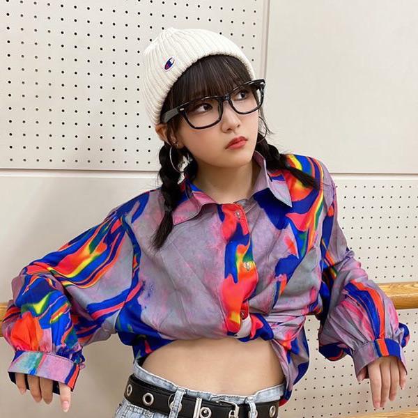 即納あり シャツ ブラウス レインボーカラー ビンテージ カジュアル モアレ柄 柄シャツ サテン レディース ファッション 大きいサイズ ビッグ シルエット D2a139 韓国系ダンスウェアdecorative 通販 Yahoo ショッピング
