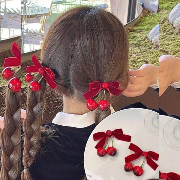 さくらんぼ レモン リボン ベビーヘアクリップ ヘアピン ヘアゴム サクランボ 送料無料 キッズ 子ども用 ヘアアクセサリー ヘアクリップ 髪飾り