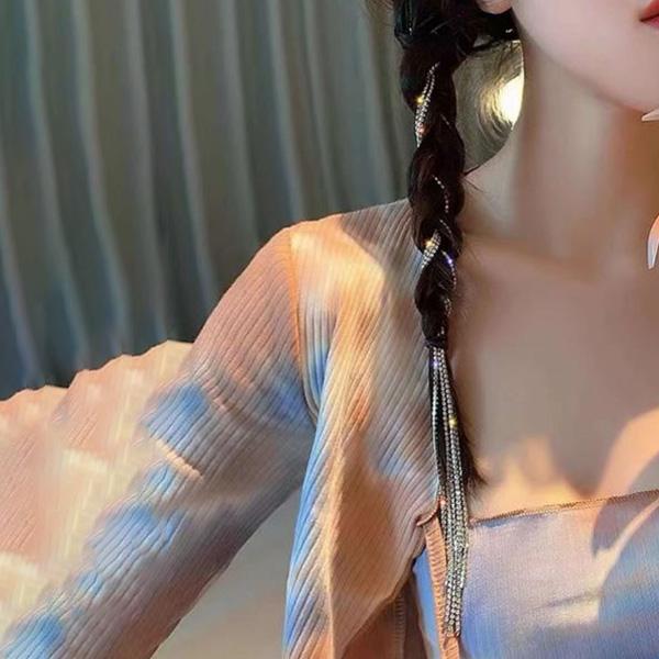 送料無料 2本セット ヘアクリップ ヘアロープ キラキラロープ ライン