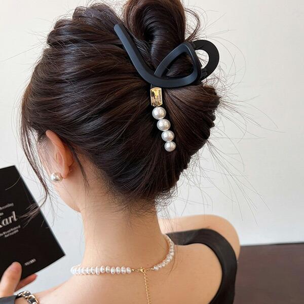 ヘアアクセサリーセット 5個セット プラスチック製 黒・黄色・赤・金色