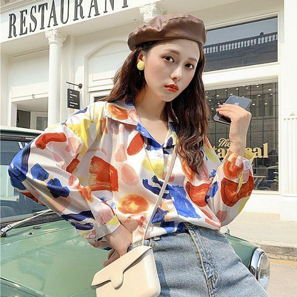 柄シャツ カラフル アート ペイント ビッグシルエット 長袖 トップス ダンス 衣装 ヒップホップ コスチューム 韓国ファッション 個性的 服 Lll021 韓国系ダンスウェアdecorative 通販 Yahoo ショッピング