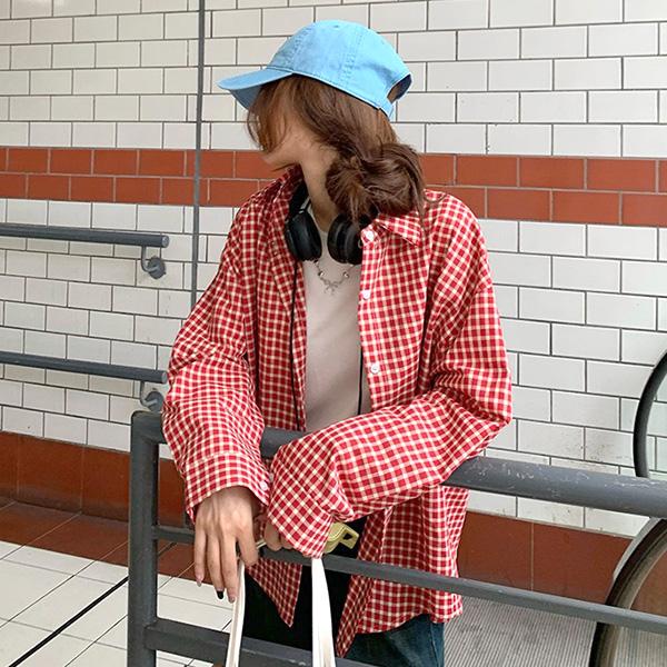 柄シャツ チェック柄 ギンガムチェック チェックシャツ 犬 ドッグ