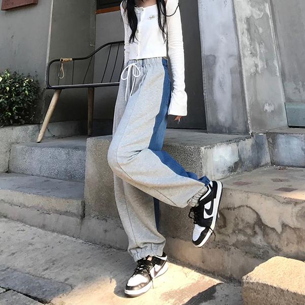 前後切り替え ジョガーパンツ ドロスト カジュアル ストレート 韓国系 ストリート系 ストリートファッション レディース ガールズ Y4a145 韓国系ダンスウェアdecorative 通販 Yahoo ショッピング