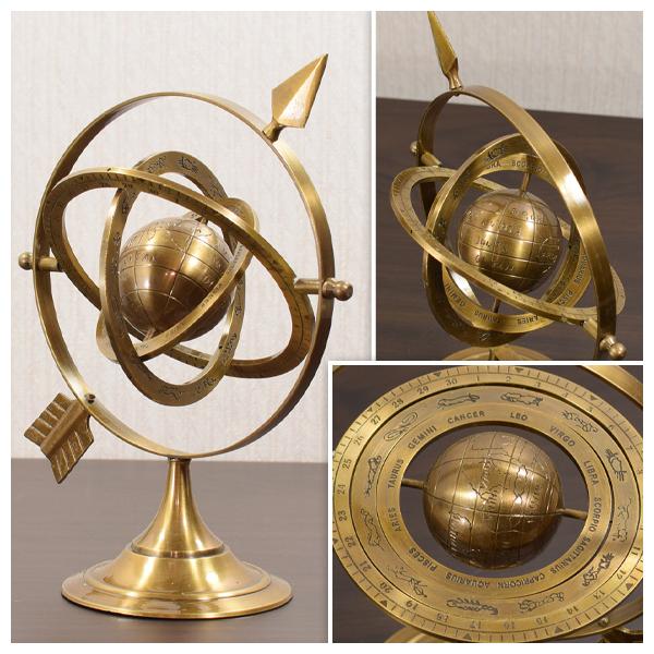 ブラスセレスティアルグローブ 真鍮製の天球儀 渾天儀 アーミラリ