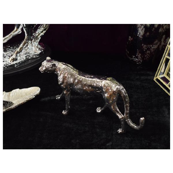 Silver Cheetah シルバーチータ 銀色のチーター 置物 リアル