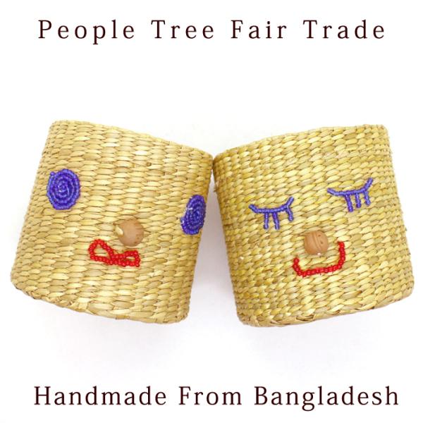 小物入れ フェアトレード PeopleTree パティ草の小物入れ(2タイプ) ペン立て 鉢カバー バスケット