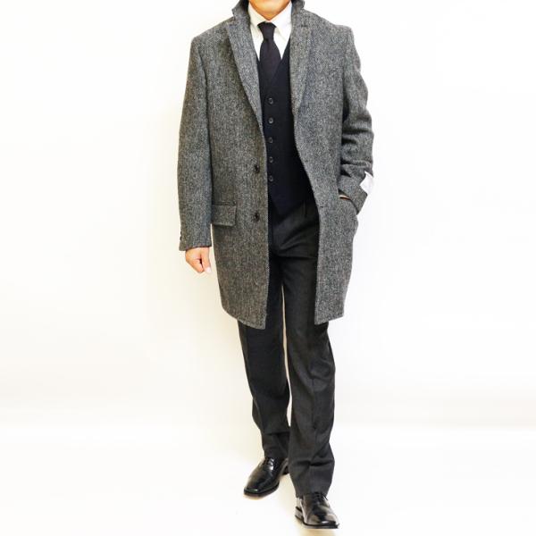 ハリスツイード メンズ チェスターコート 21 新作 秋冬 英国 Harris Tweed 霜降り調 灰グレー杢 チェスターフィールドコート Buyee Buyee Japanese Proxy Service Buy From Japan Bot Online