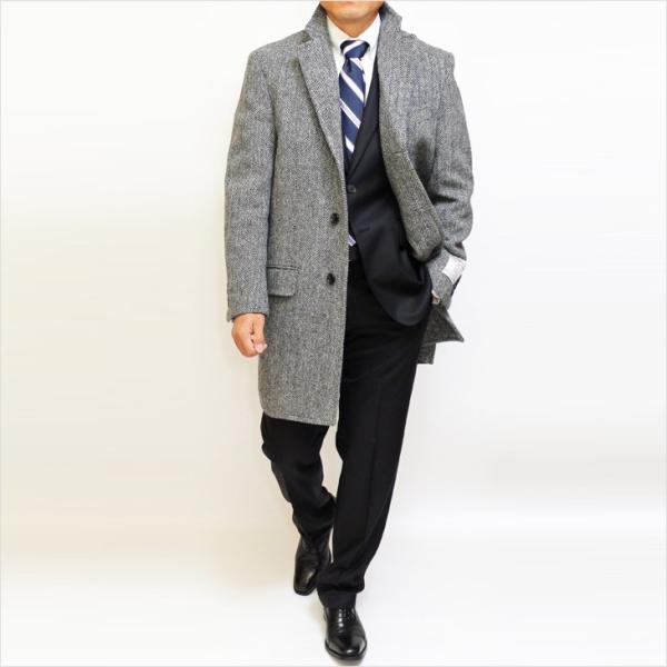 ハリスツイード メンズ チェスターコート 19 秋冬 モデル 新品 英国 Harris Tweed やや 淡系 グレー杢 ヘリンボーン 杉綾織 Buyee Servis Zakupok Tretim Licom Buyee Pokupajte Iz Yaponii