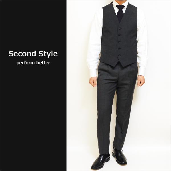メンズ 前開き ベスト ジレ 2023 新作 春夏 Second Style ジャケット