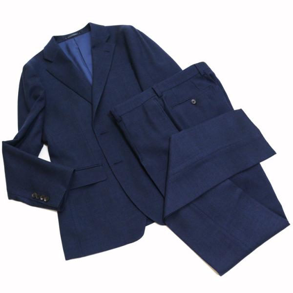 AB6新品未使用！最高級ロロピアーナsuper130s無地調ネイビースーツ！小訳 Loro Piana サンプル品 秋冬 新品 ロロピアーナ ジランダー