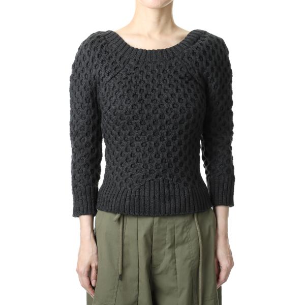 JUN MIKAMI 【SALE / 40%OFF】BACK OPEN HAND KNIT -Charcoal (21SS-5  