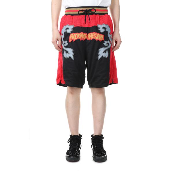 【P10倍】【SALE】Muay Thai Basketball Short / Red＆Black Fucking Awesome(ファッキンオーサム)