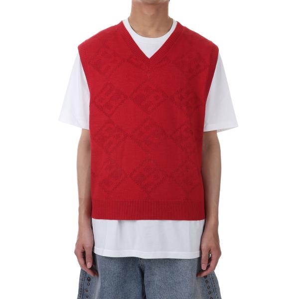 【P10倍】【SALE】LETTER SQUARE VEST / Red Fucking Awesome(ファッキンオーサム)