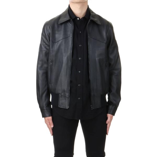 MINEDENIM 【SALE / 20%OFF】Sheep Leather Zipup Rib JKT BLK MINEDENIM 【SALE / 20%OFF】Sheep Leather Zipup Rib JKT BLK