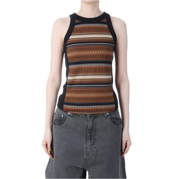 TODAYFUL 【SALE】Jacquard Border Tanktop -BROWN(12510614) Todayful