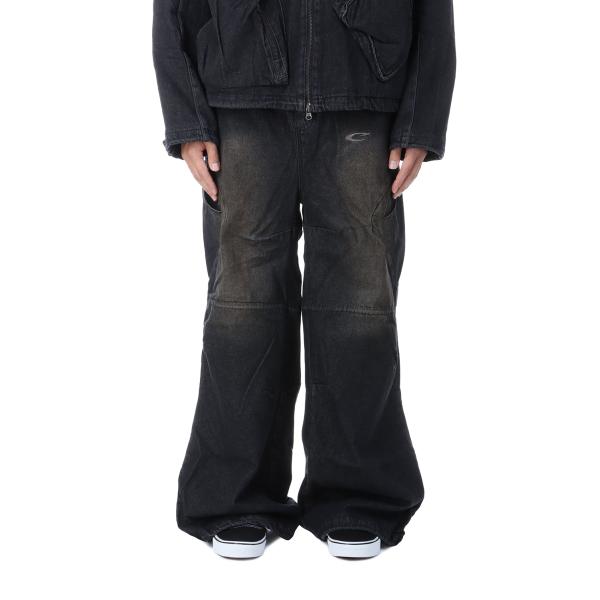 P2倍 / SALE】CPG RHOMBUS FADE DENIM PANTS - BLACK (25AW-CPG-08