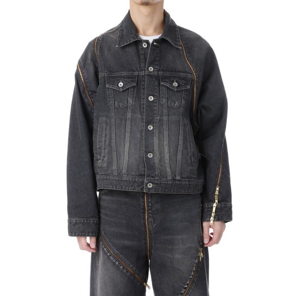 FILLETED ZIP DENIM JACKET - BLACK (26SS08BL241) doublet(ダブレット