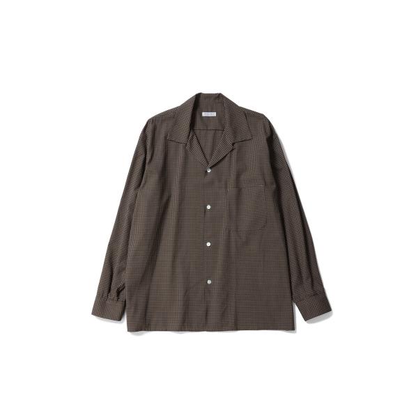 Summer Wool Open Collar Shirt / KHAKI PLAID (KS26SSH01) Kaptain