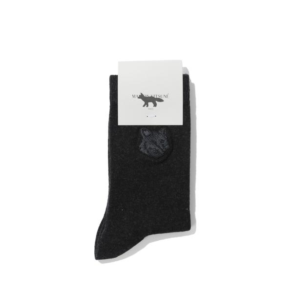 FOX HEAD SOCKS - ANTHRACITE (MRUAS05KT1145) Maison Kitsune -Women