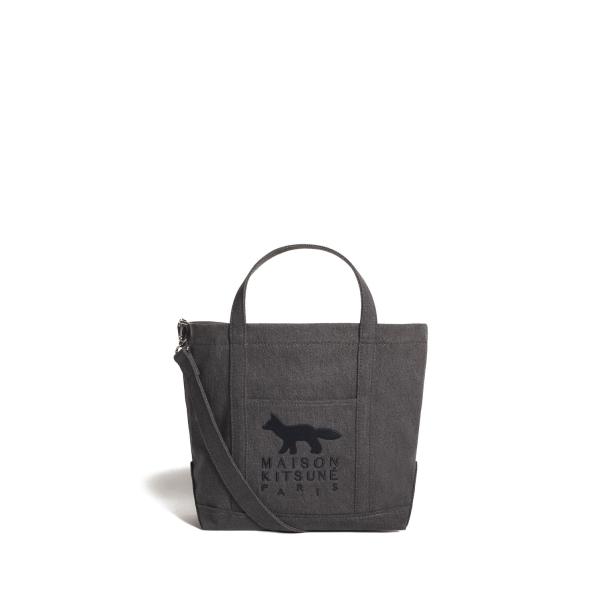PROFILE FOX SMALL TOTE -  WASHED BLACK  (MRUBT13WD4032) Maison Kitsune -Women-(メゾンキツネ)