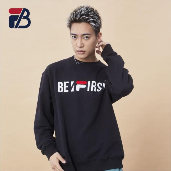 即納 送料無料 BE:FIRST FILA コラボ フィラ RYOKI MANATO 着用モデル 長袖 トレーナー スウェット ロゴ 刺繍 公式 グッズ メンズ レディース ユニセックス