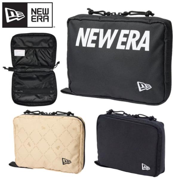 NEWERA ニューエラ 正規品 マルチポーチ コスメポーチ ケース 化粧ポーチ 小物入れ  グッズ 小物 アクセサリー 多機能 収納 コンパクト 黒 ブラック ベージュ