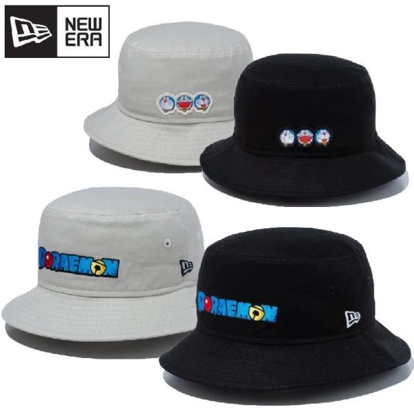 NEWERA ニューエラ ドラえもんコラボ バケットハット バケハ 帽子 ハット ワッペン 刺繍 ロゴ ユニセックス メンズ レディース ストーン 黒 ブラック