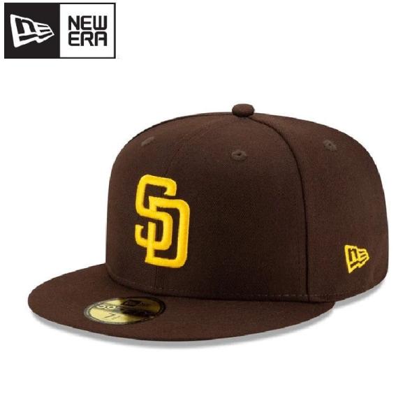 ニューエラ NEWERA サンディエゴ パドレス SD 59FIFTY CAP キャップ 帽子 刺繍 ロゴ MLB 野球 メンズ ユニセックス 茶色 ブラウン バーントウッド