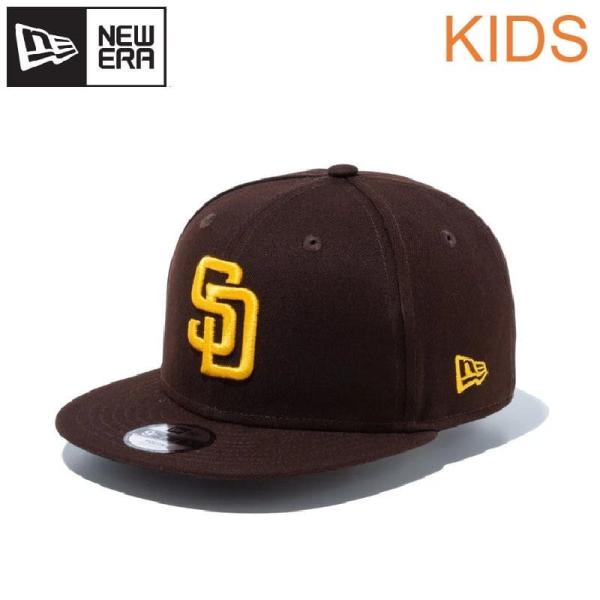 NEWERA ニューエラ キッズ キャップ CAP 帽子 サンディエゴ パドレス SD 9FIFTY ロゴ 刺繍  男の子 女の子 子供用 茶色 ブラウン