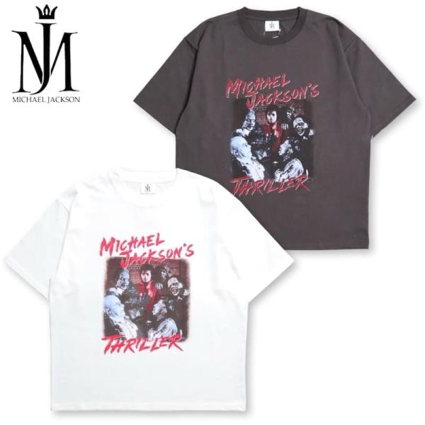 送料無料 メンズ マイケルジャクソン スリラー THRILLER プリント 半袖
