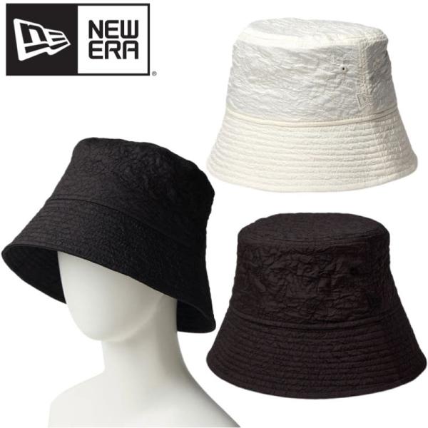 NEWERA ニューエラ 正規品 NEW ERA バケット ハット 帽子 バケハ ジャカード 刺繍 ロゴ  レディース メンズ 白 クロームホワイト 黒 ブラック