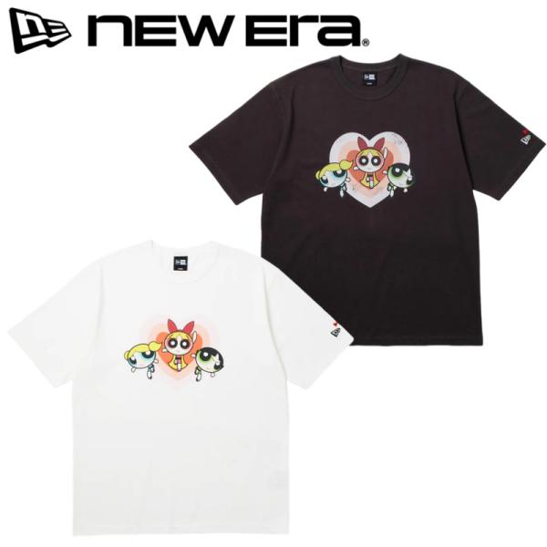 NEWERA ニューエラ 正規品 半袖 Tシャツ 半袖Tシャツ ティーシャツ パワーパフガールズ PPG コラボ Y2K メンズ レディース 白 ホワイト スミクロ