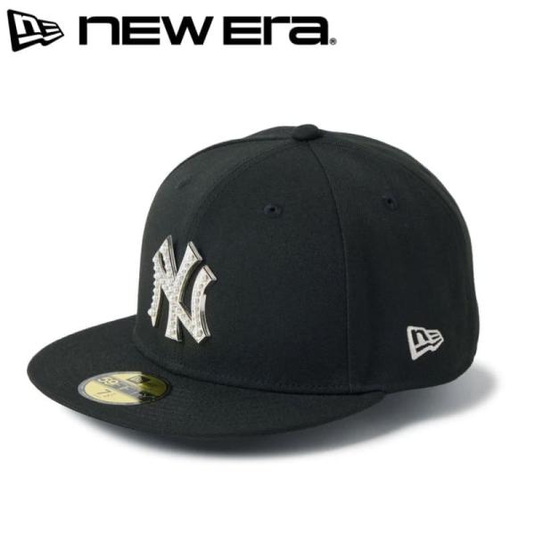 NEWERA ニューエラ 正規品 ニューヨーク ヤンキース NY キャップ CAP 帽子 59FIFTY パール バッジ メタル ロゴ MLB 黒 ブラック 14745148