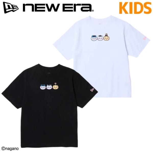 NEWERA ニューエラ 正規品 ちいかわ コラボ Chiikawa 限定 キッズ 子供 半袖 Tシャツ ティーシャツ ハチワレ うさぎ 白 ホワイト 黒 ブラック 1486454 14864555