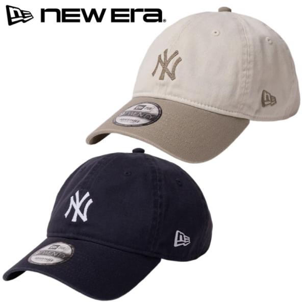 NEWERA ニューエラ 正規品 ニューヨーク ヤンキース NY MLB キャップ CAP 帽子 チェーンステッチ ロゴ 刺繍 アイボリー ネイビー 14668016 14668017 M/L