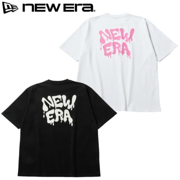 NEWERA ニューエラ 正規品 半袖 Tシャツ ティーシャツ 半袖Tシャツ ドリップロゴ バックプリント メンズ レディース 白 ホワイト 黒 ブラック 14856662 14856663
