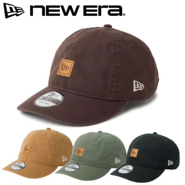 NEWERA ニューエラ 正規品 キャップ CAP 帽子 9THIRTY フラッグロゴ レザーパッチ ユニセックス メンズ レディース キャメル カーキ ブラウン ブラック M/L