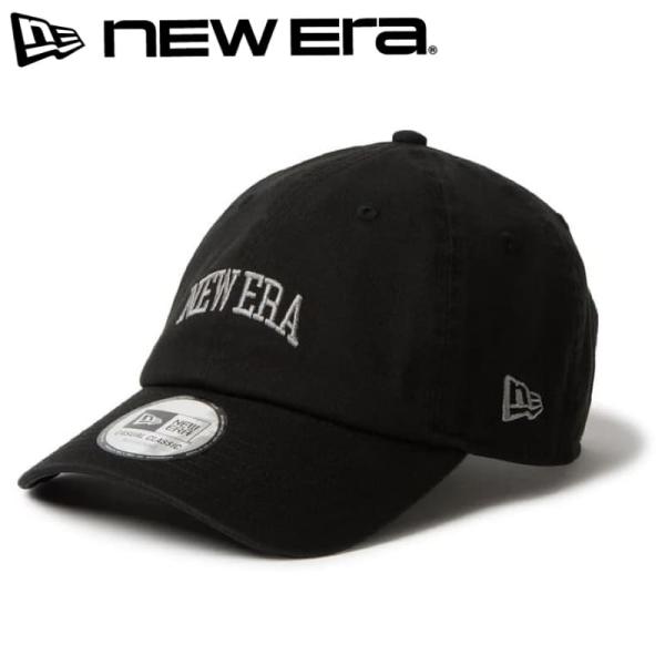 新品 NEWERA ニューエラ 正規品 キャップ CAP 帽子 カジュアルクラシック CC ロゴ カレッジロゴ アーチロゴ 刺繍 黒 ブラック 14667736