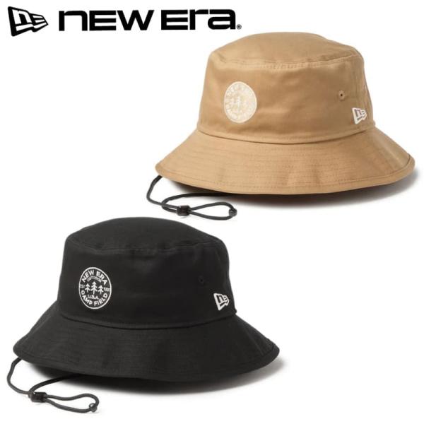 NEWERA ニューエラ 正規品 アドベンチャーハット バケットハット サファリハット 帽子 バケハ HAT サークルロゴ 刺繍 カーキ ベージュ 黒 ブラック